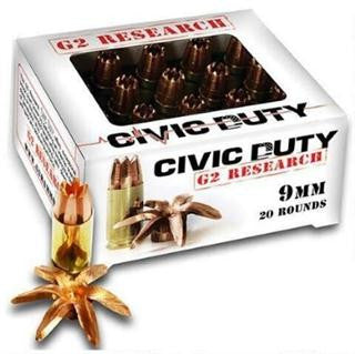 G2r Ammo Civic Duty 9mm 92gr 20