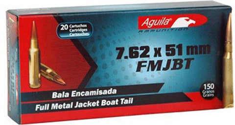 Aguila 7.62x51mm Fmjbt 150gr 20bx