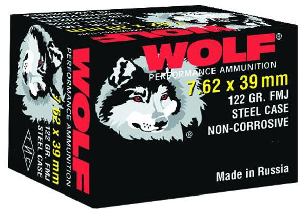 Wolf 7.62x39 122gr Fmj 20bx