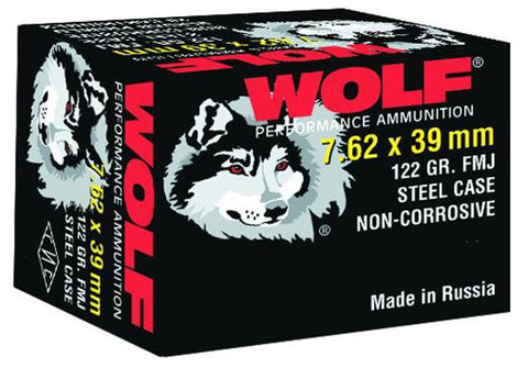 Wolf 7.62x39 122gr Fmj 20bx