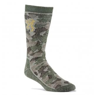 Brn Wool Camo-olv Men's Sock Lg