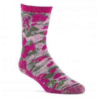 Brn Wool Camo-pnk Women's Sockmd