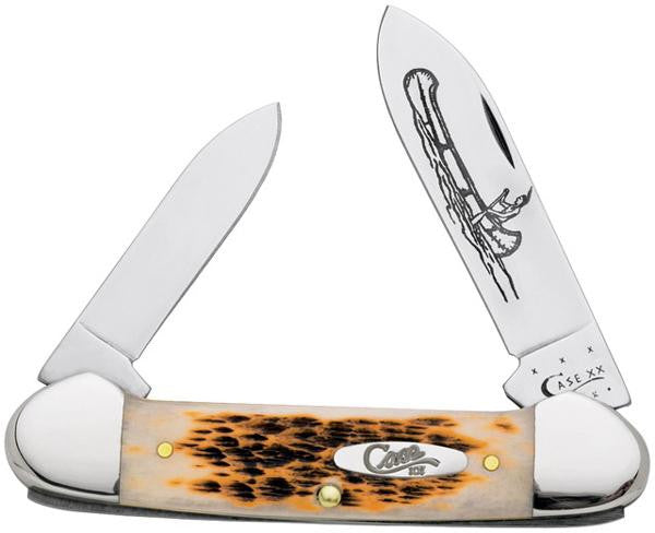 Case Canoe 2bl 35-8"" Amber Bone