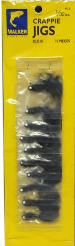 Plas Crappie Jig 1-32oz Blk 10-cd