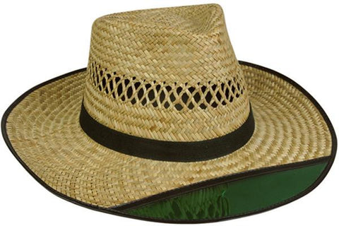 Oc Beach Bum Straw Hat W-grn Visor