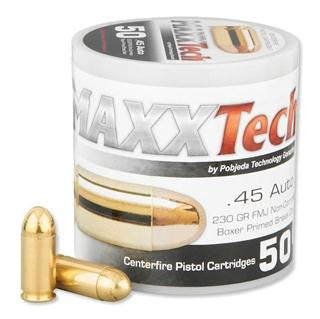 Maxxtech Brass 45acp 230gr Fmj50bx