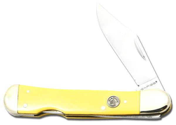 Sarge 1bld Yellow Handle Lck Bk 3""