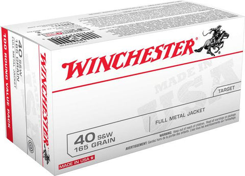 Win Usa 40 S&w 165gr Fmj 100bx